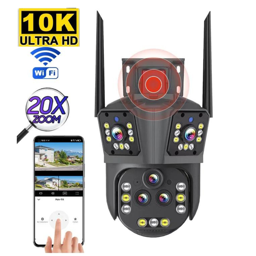 10K WiFi Security Camera with 20MP, 20x Zoom – DualGuard Ultra 10K