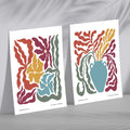 Colorful Boho Flower Frame Set of 2 Art Prints | Bowlift