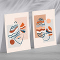 Boho pastel shapes set of 2 framed art prints | Bowlift