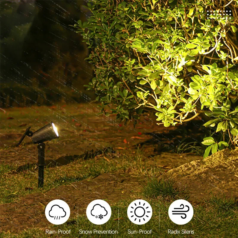 Solar Landscape Spotlight with 9-Color LED and Adjustable Head