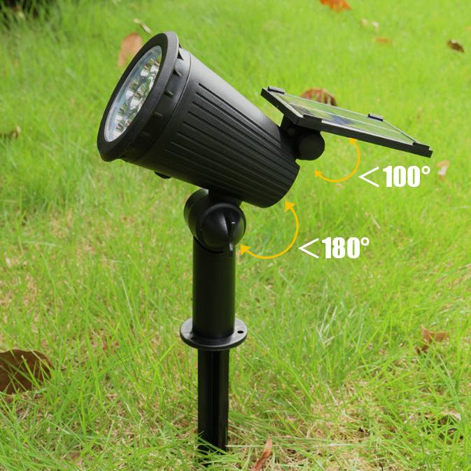 Solar Landscape Spotlight with 9-Color LED and Adjustable Head