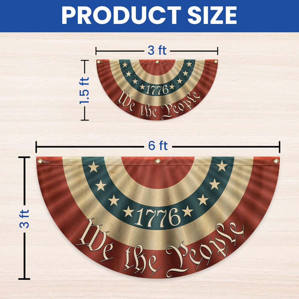 1776 We The People Patriotic American Flag Bunting 3-Day Shipping