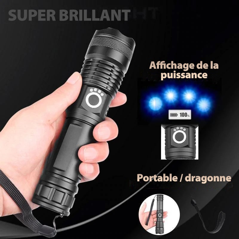 2023 Neujahrs-Limited-Time-Verkauf LED-Taktischer wiederaufladbarer Laser-Taschenlampe 90000 hohe Lumen-Kaufe 2 Gratis VIP-Versand | Brehn