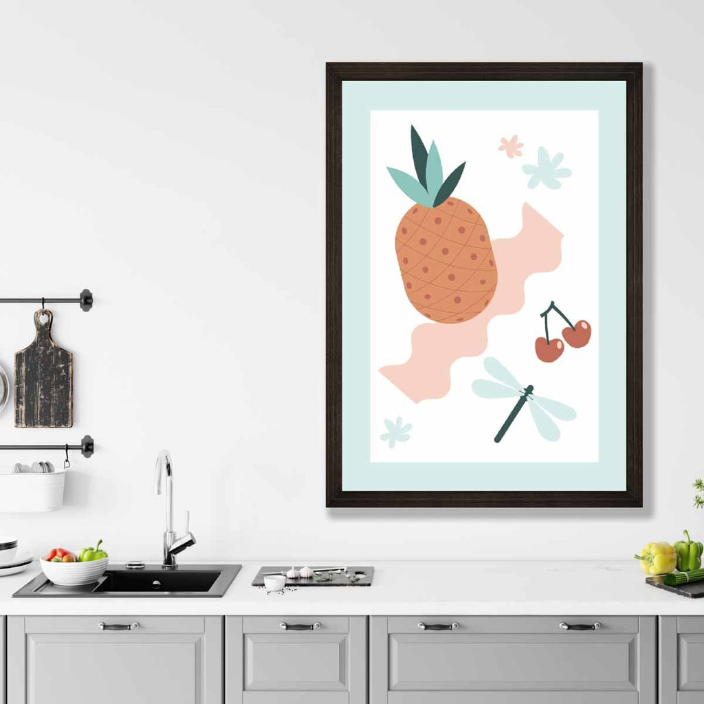 Boho Kitchen Pastel Pink Blue Poster No. 2 | Bowlift