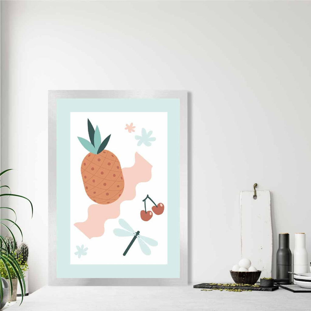 Boho Kitchen Pastel Pink Blue Poster No. 2 | Bowlift