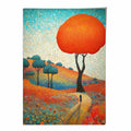 Colorful hills and tree abstract painting art print | Bowlift