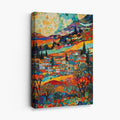 Colorful City Landscape Mosaic Style Abstract Painting Canvas Print | Bowlift