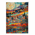 Colorful Urban Landscape Mosaic Style Abstract Painting Art Print | Bowlift