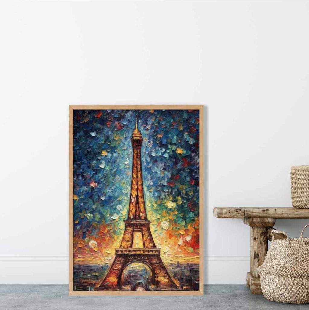 Colorful painting art print of the Eiffel Tower | Bowlift