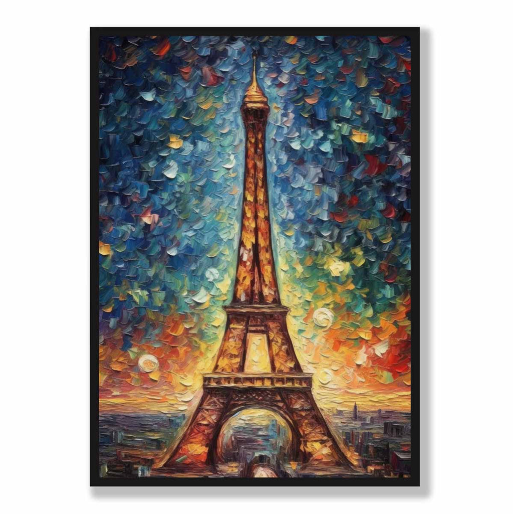 Colorful painting art print of the Eiffel Tower | Bowlift