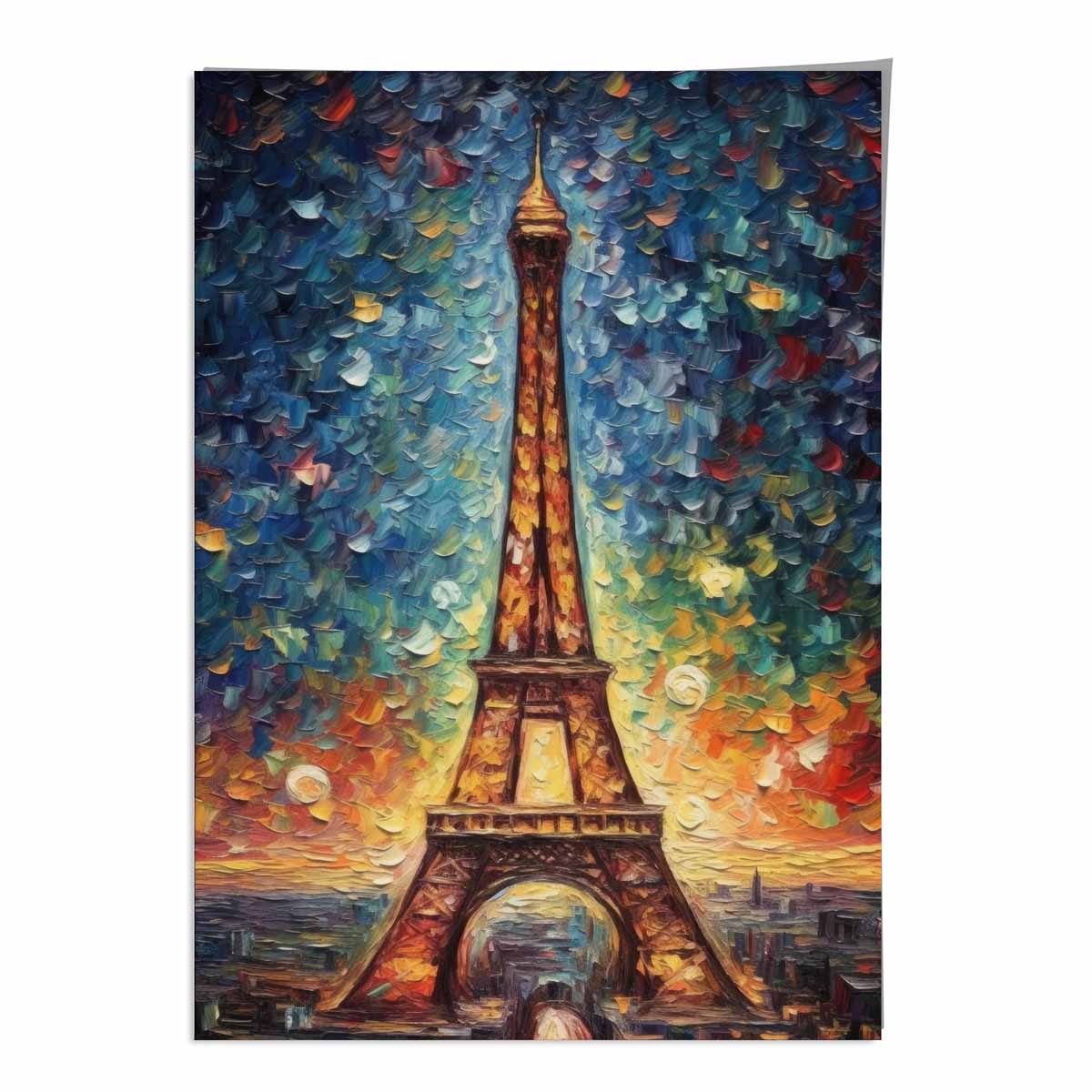 Colorful painting art print of the Eiffel Tower | Bowlift