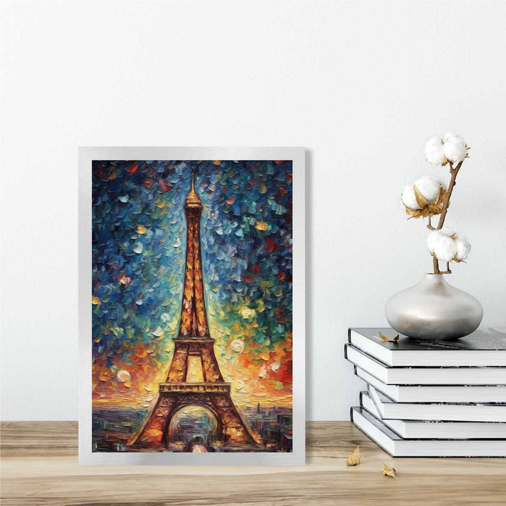 Colorful painting art print of the Eiffel Tower | Bowlift