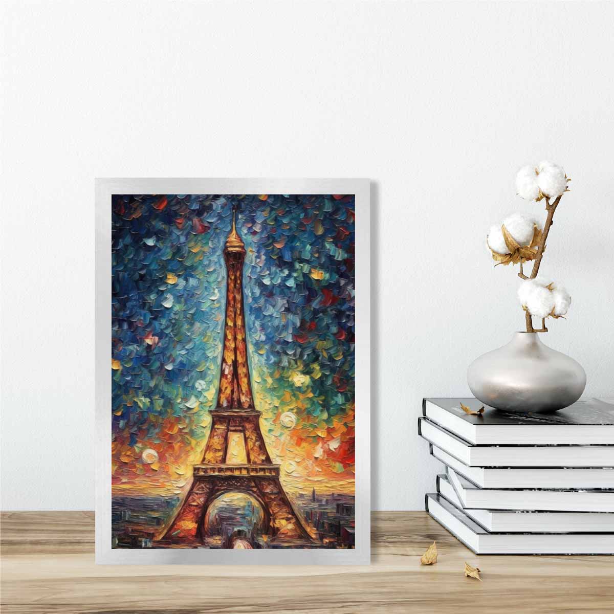 Colorful painting art print of the Eiffel Tower | Bowlift