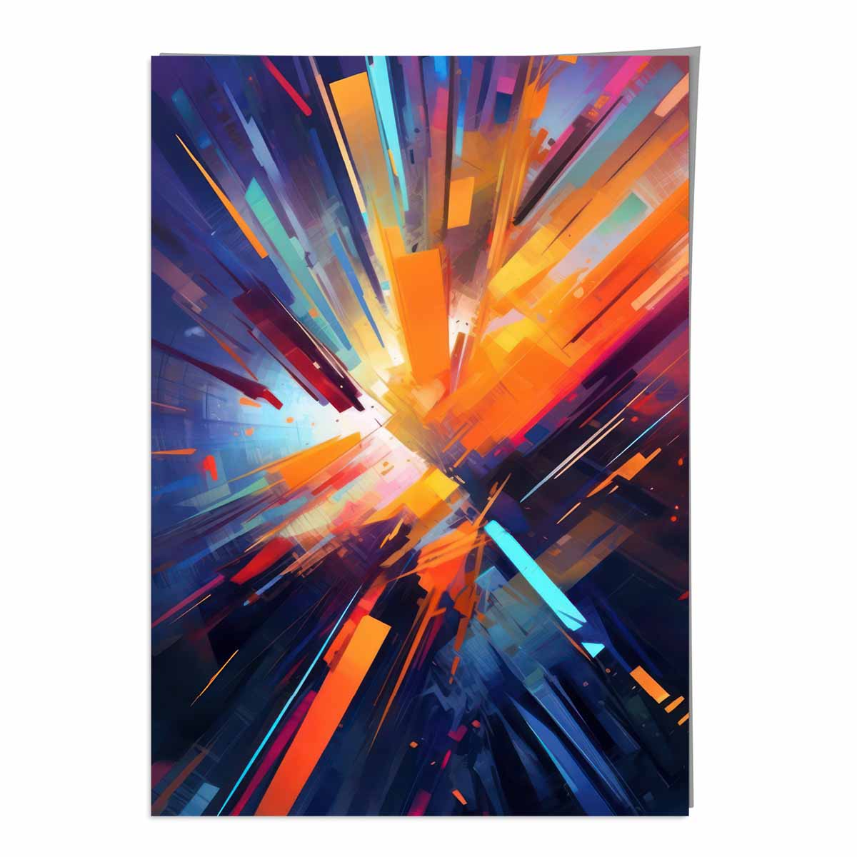 Colorful Abstract Shapes Art Print Blue Orange and Red No. 1 | Bowlift