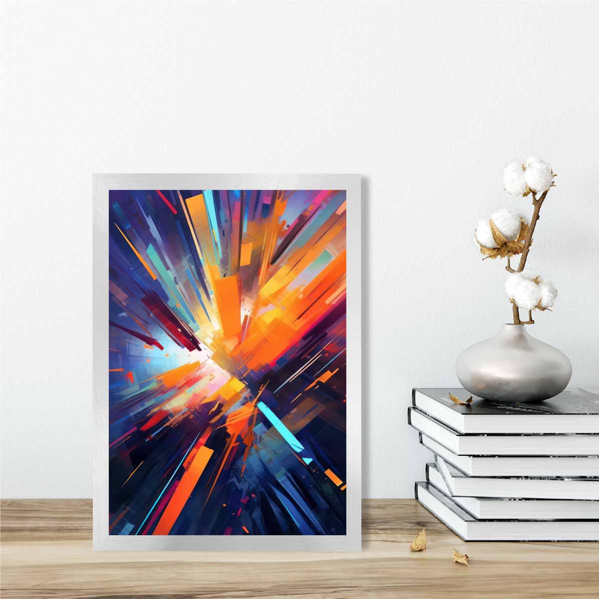 Colorful Abstract Shapes Art Print Blue Orange and Red No. 1 | Bowlift
