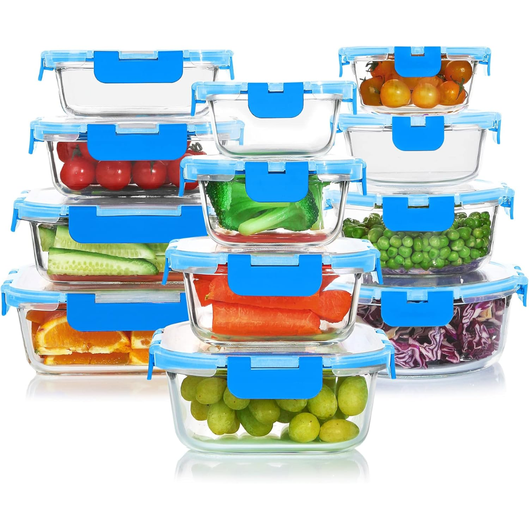 24-Piece Airtight Glass Food Storage Set - PurePreserve