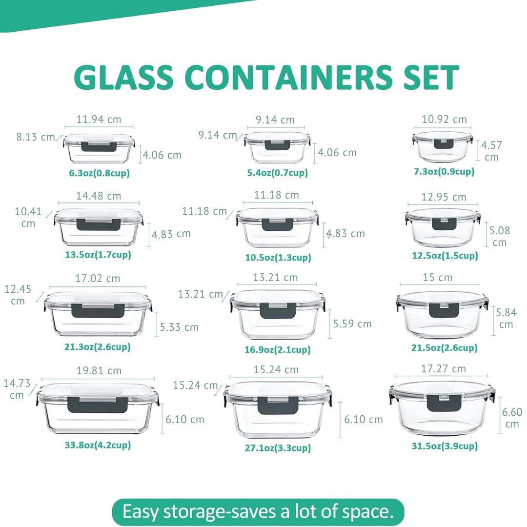 24-Piece Airtight Glass Food Storage Set - PurePreserve