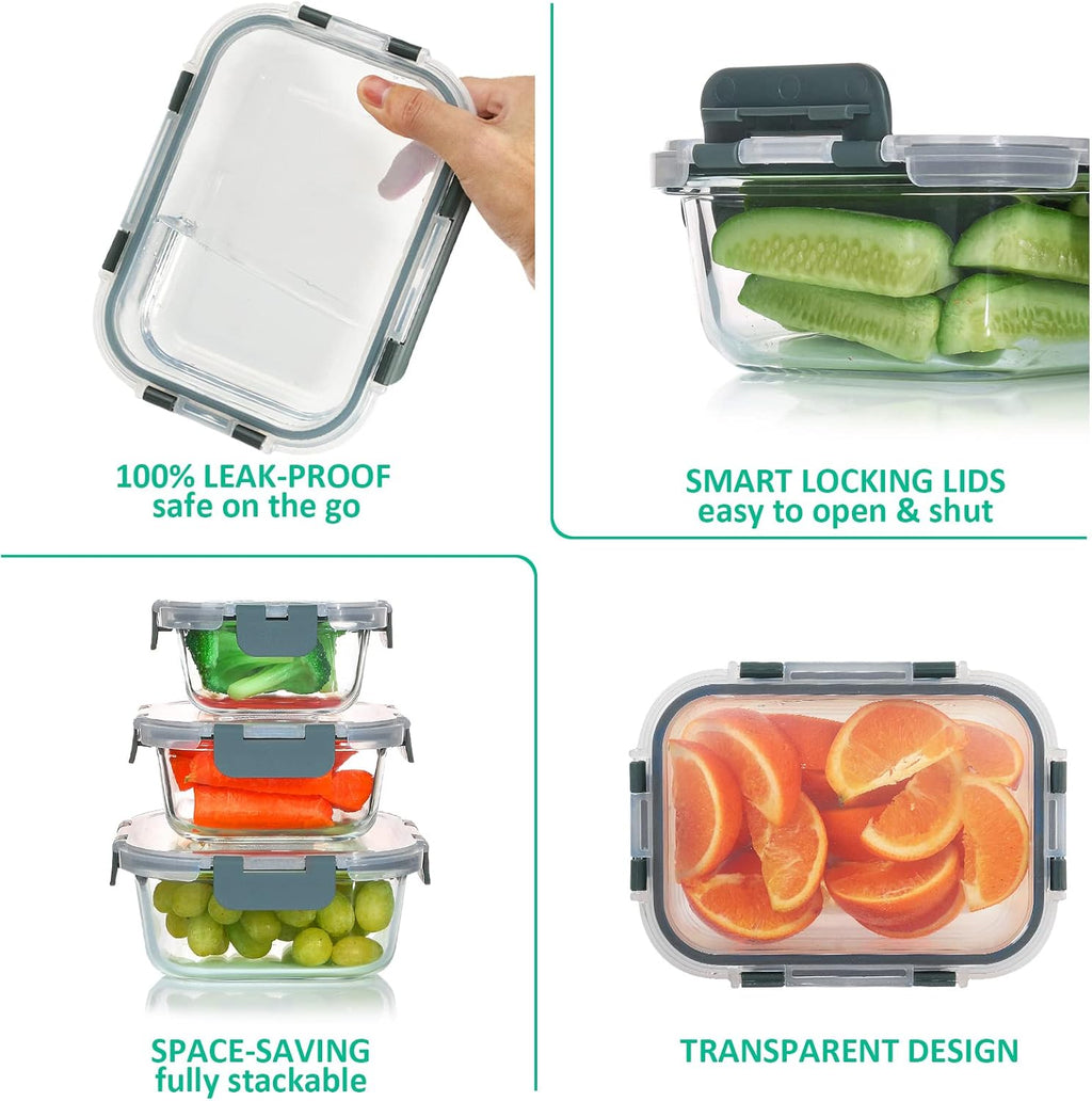 24-Piece Airtight Glass Food Storage Set - PurePreserve