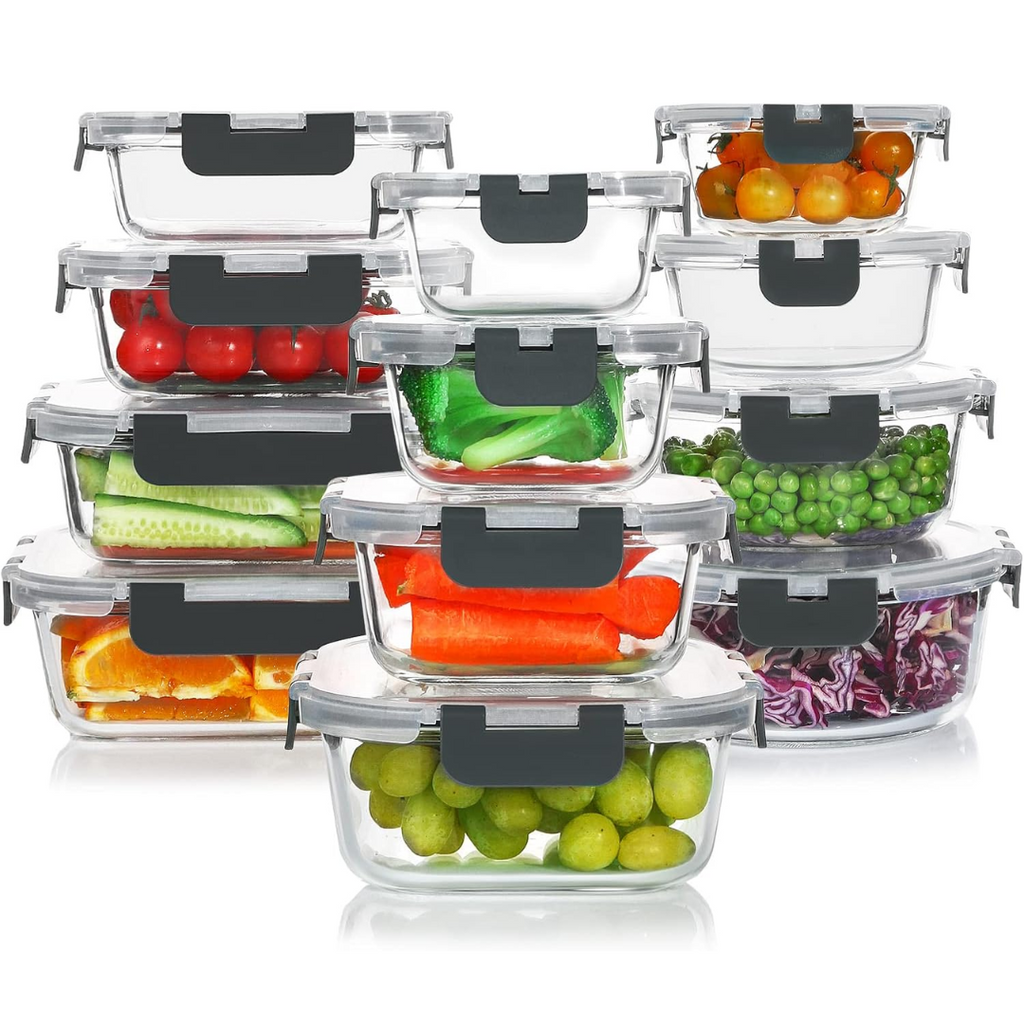 24-Piece Airtight Glass Food Storage Set - PurePreserve