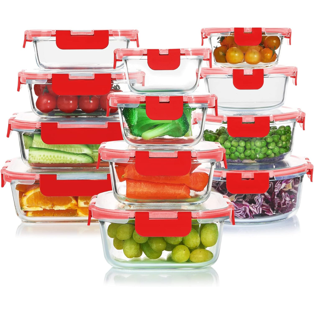 24-Piece Airtight Glass Food Storage Set - PurePreserve