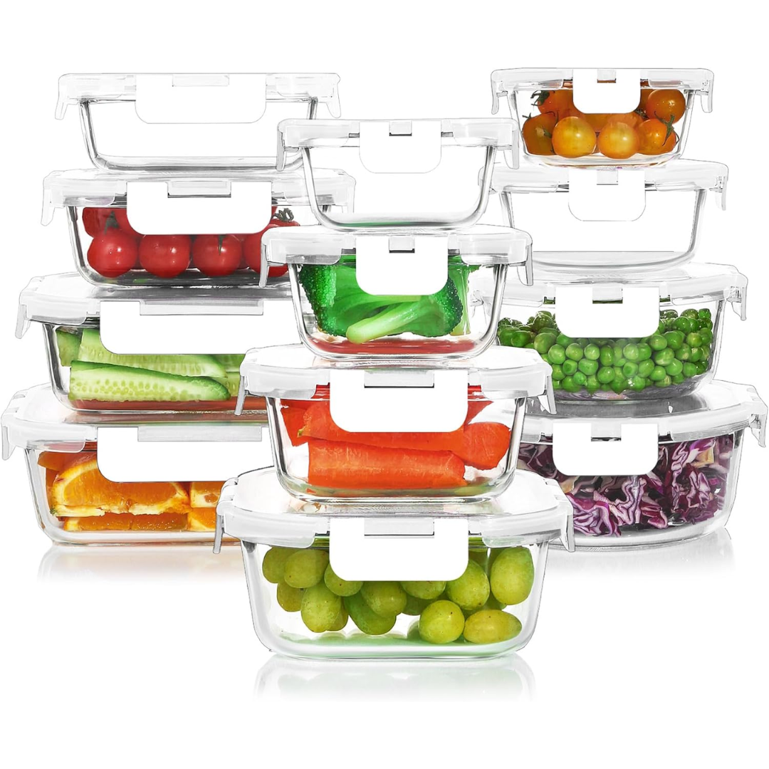 24-Piece Airtight Glass Food Storage Set - PurePreserve