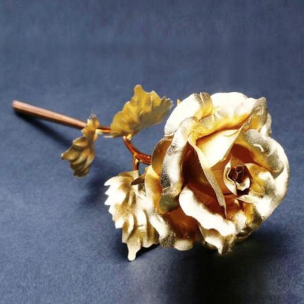 24K Goldfolie Rose mit Box | Brehn
