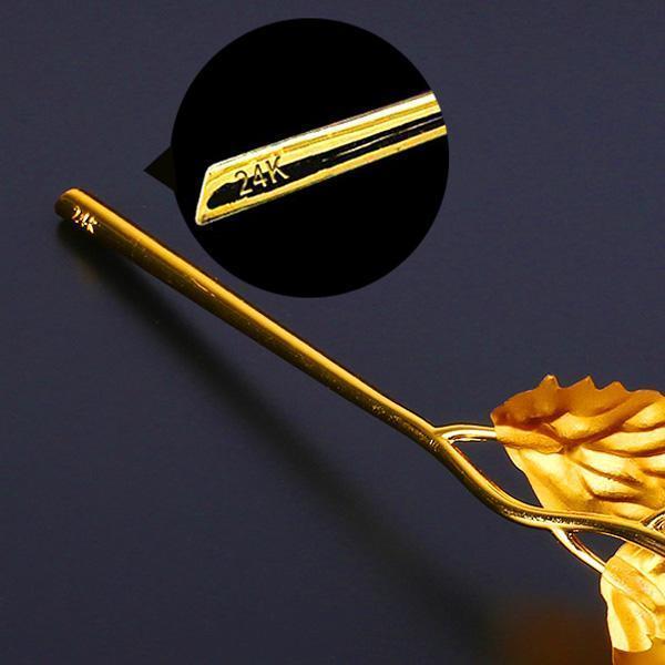24K Goldfolie Rose mit Box | Brehn