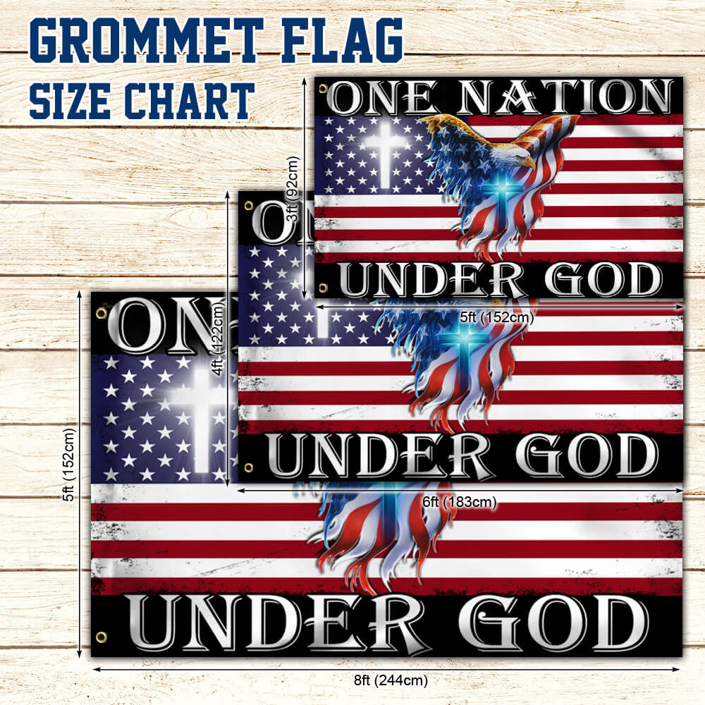 One Nation Under God American Eagle Grommet Flag THB3602GFv2 3-Day Shipping