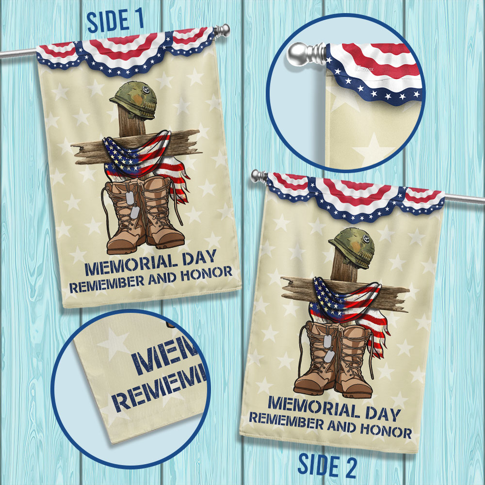 Memorial Day Flag Remember and Honor flag, Double side printed