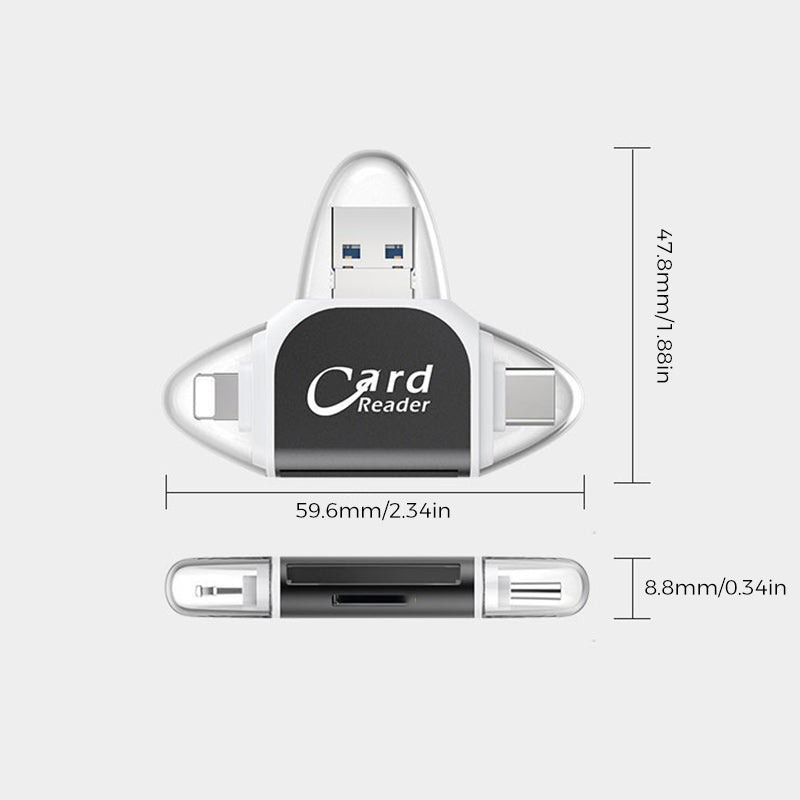4-in-1 universeller Multiport SD TF Kartenleser | Brehn