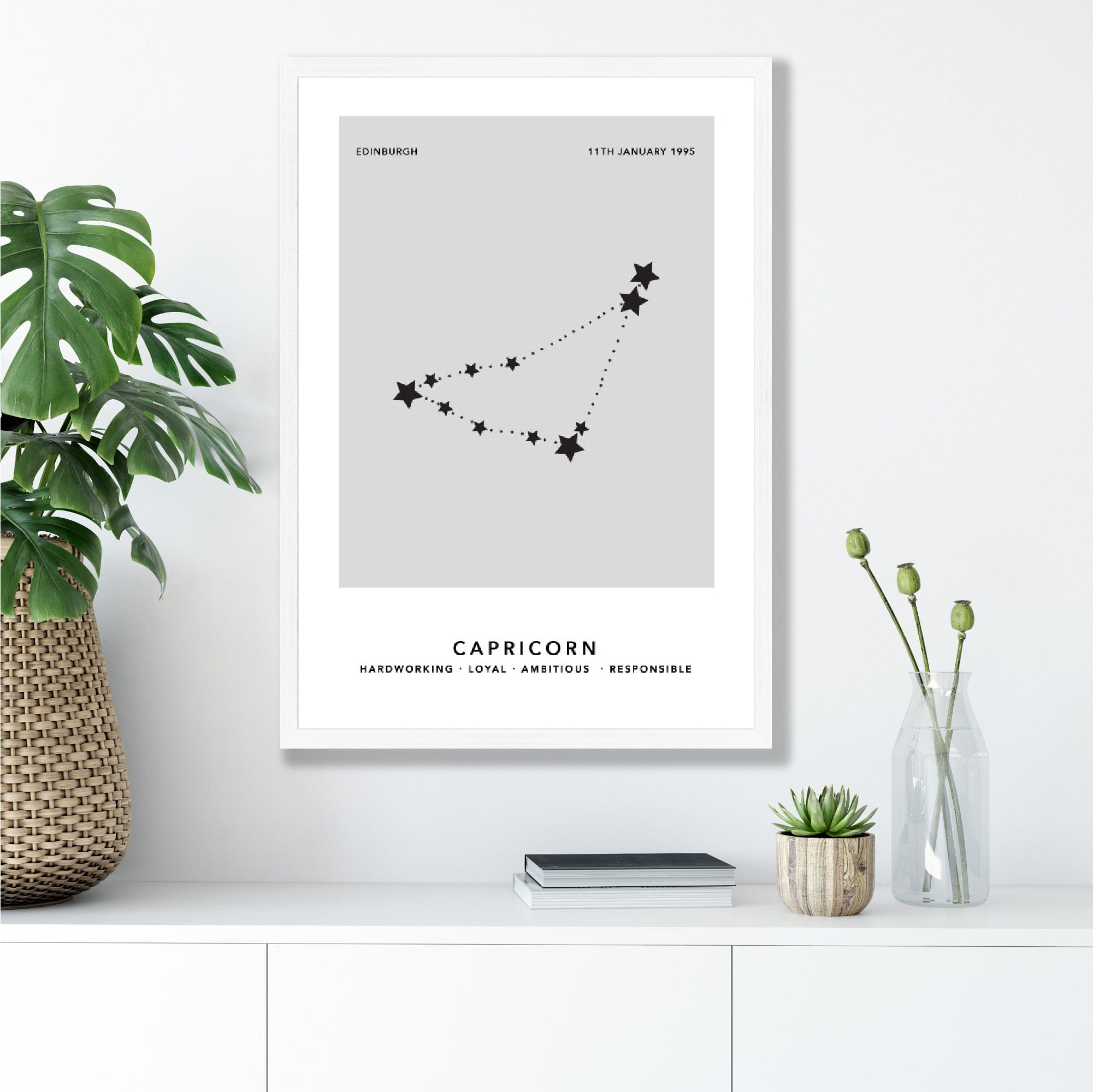 CAPRICORN - Personalized Zodiac Constellation Print | Bowlift