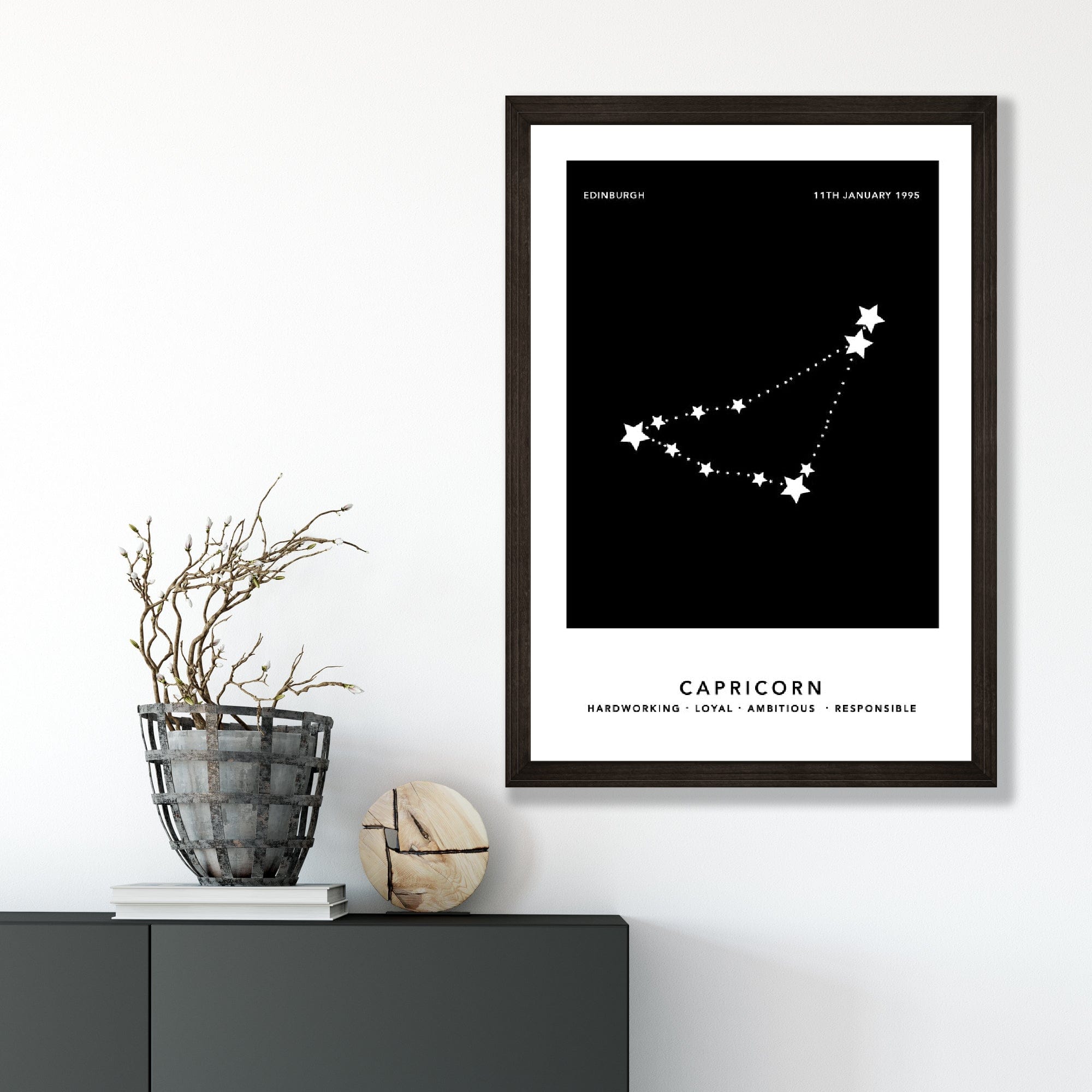 CAPRICORN - Personalized zodiac print with color options | Bowlift