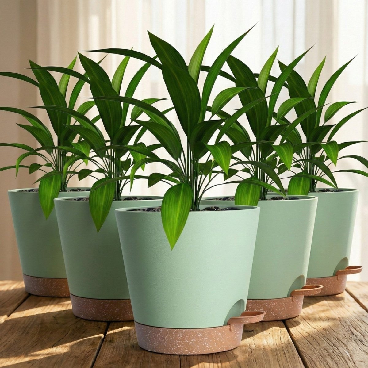 5-Pack Self-Watering Flower Pots with Drainage