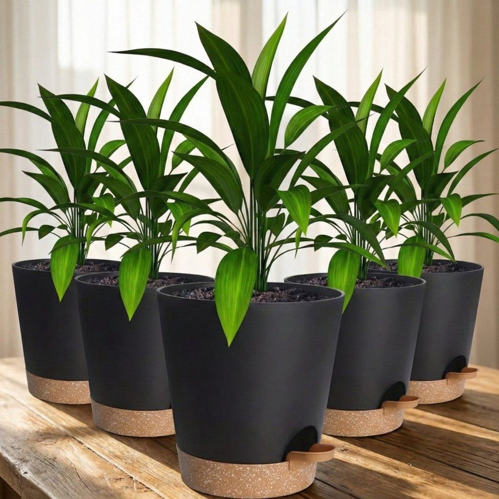 5-Pack Self-Watering Flower Pots with Drainage