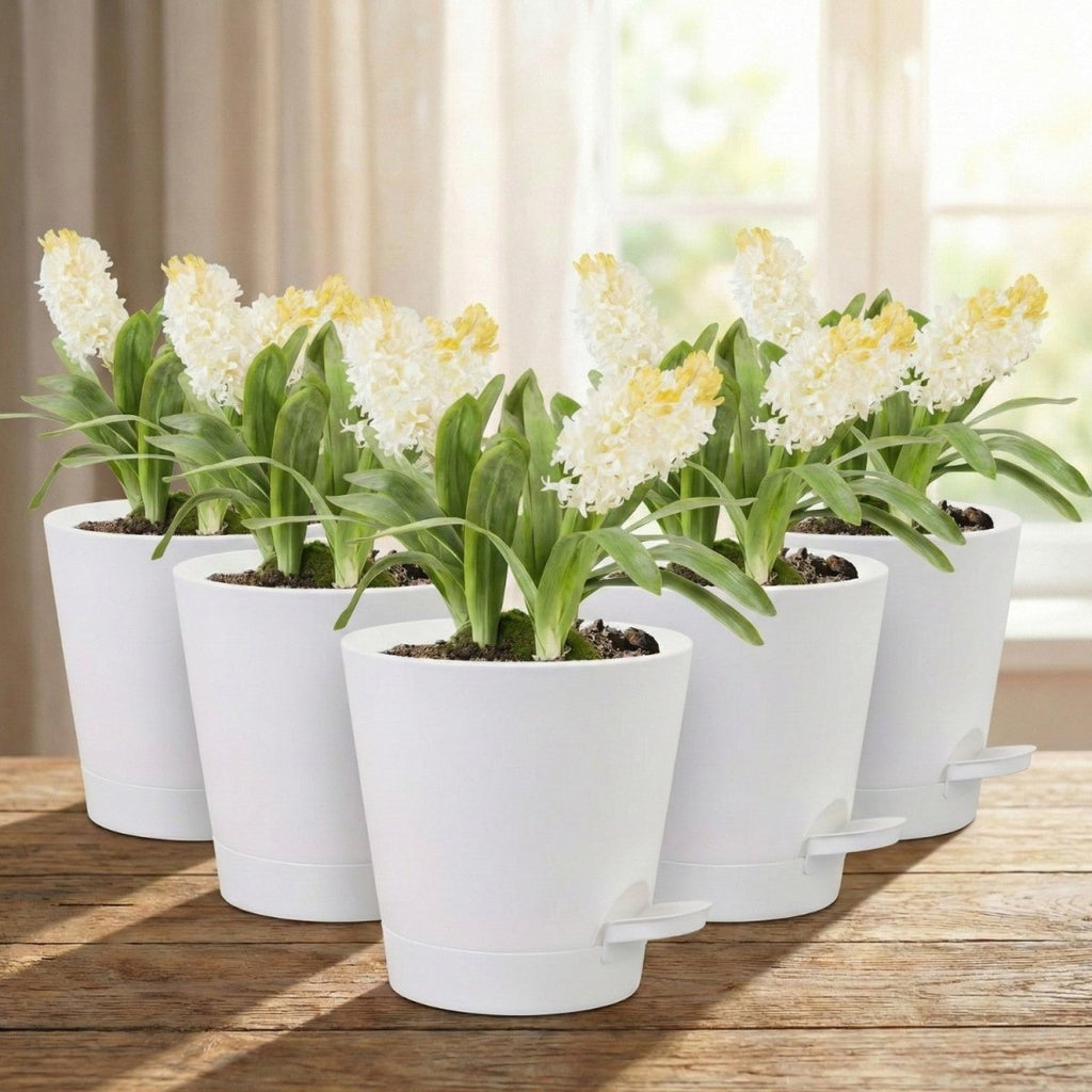 5-Pack Self-Watering Flower Pots with Drainage