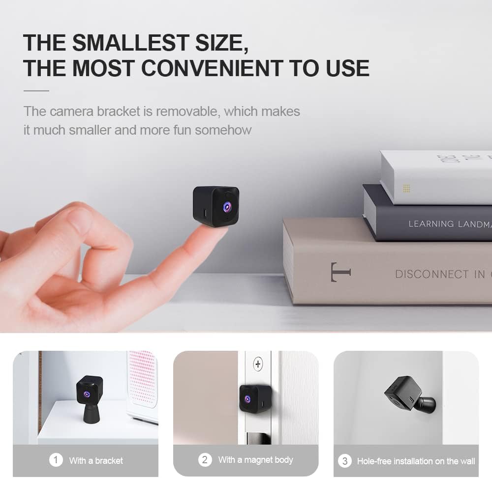 Mini Security Camera 4K WiFi Hidden Indoor Cam with Night Vision