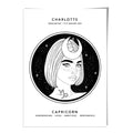 CAPRICORN - Personalized Zodiac Girl Art Print | Bowlift