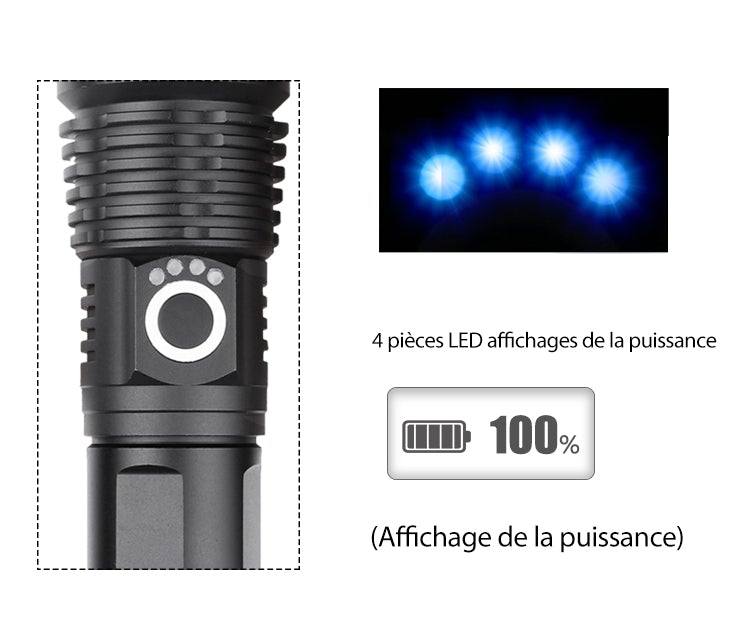 2023 Neujahrs-Limited-Time-Verkauf LED-Taktischer wiederaufladbarer Laser-Taschenlampe 90000 hohe Lumen-Kaufe 2 Gratis VIP-Versand | Brehn