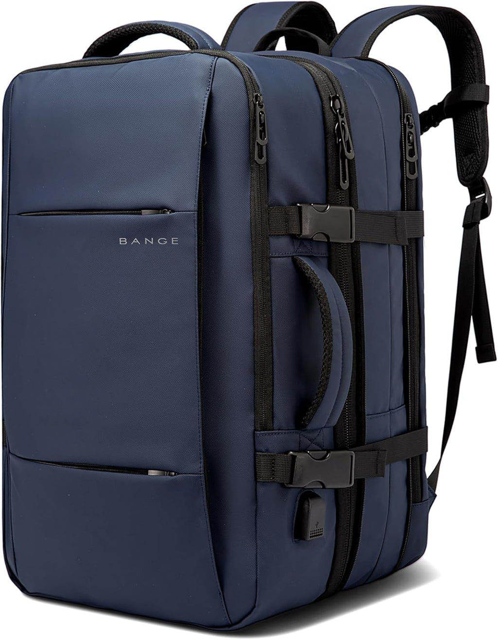 Expandable 26–45L Waterproof Travel Backpack with Laptop Sleeve & Duffle Carry