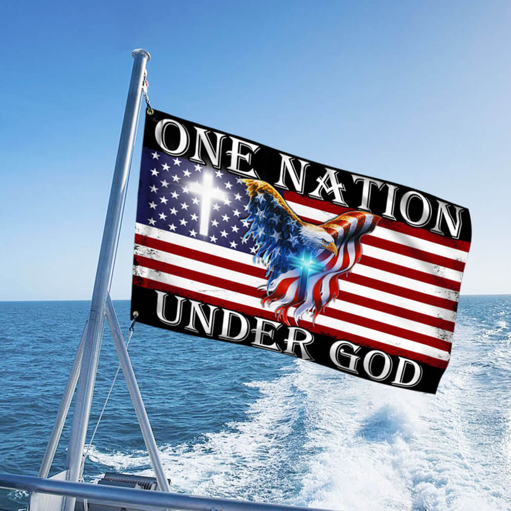 One Nation Under God American Eagle Grommet Flag THB3602GFv2 3-Day Shipping