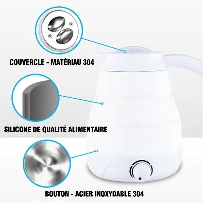 Tragbare Silikagel Reisekanne mit universellem Stecker | Brehn