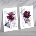Contemporary Flowers in Purple Set of 2 Art Prints | Bowlift