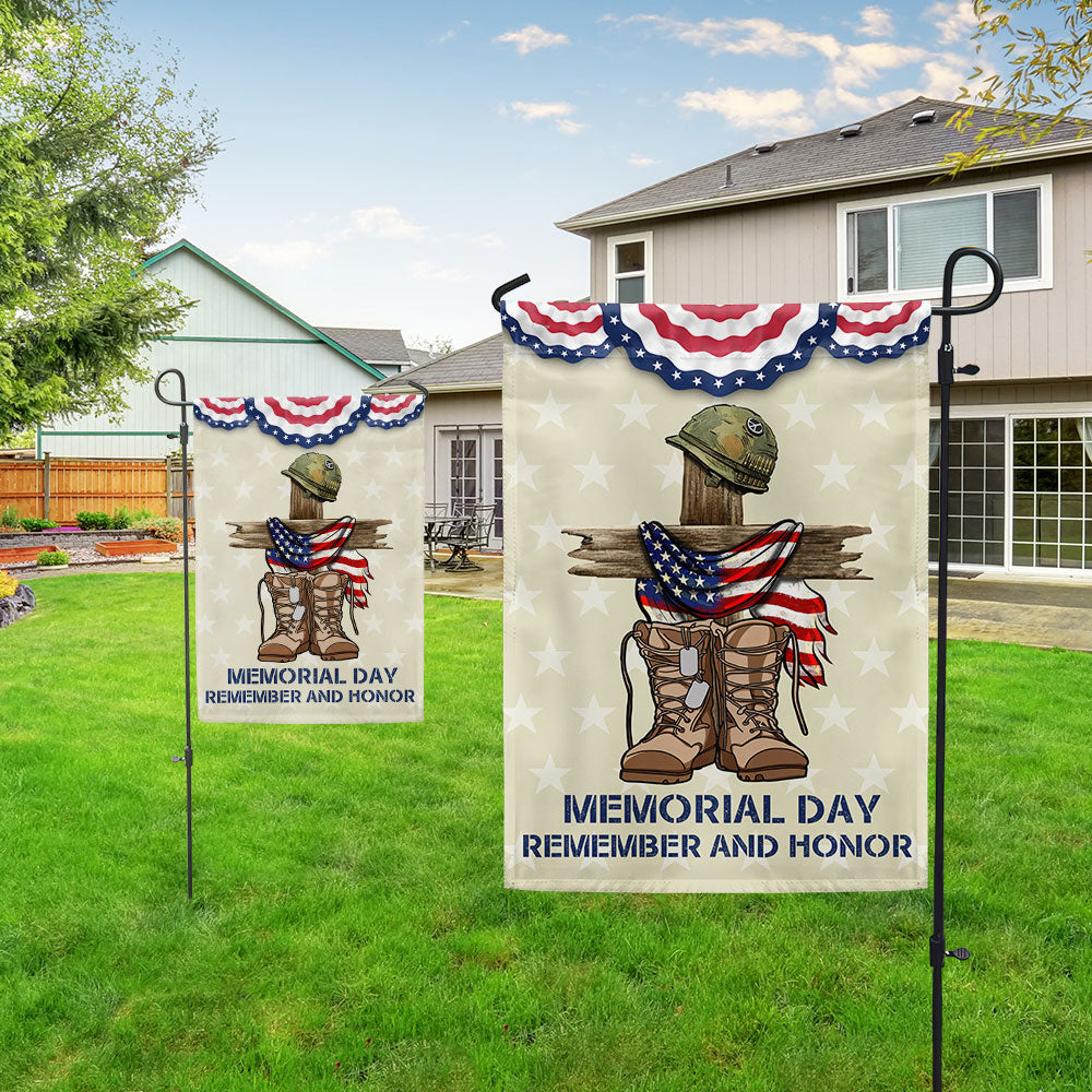 Memorial Day Flag Remember and Honor flag, Double side printed
