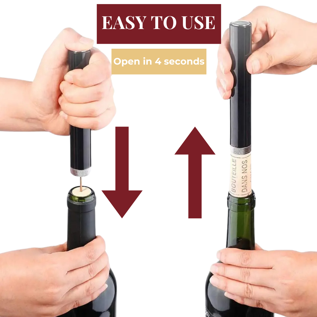BowLift | WineLuxe Air Pressure Wine Opener – Stainless Steel & Ergonomic Design