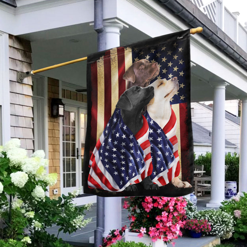 Labrador Retriever Dogs American Patriot Wrapped in Glory Flag 3-Day Shipping