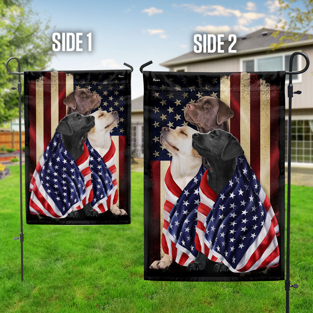 Labrador Retriever Dogs American Patriot Wrapped in Glory Flag 3-Day Shipping