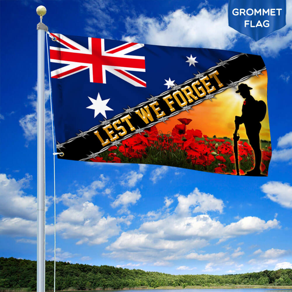 Australia Flag, Australia Day Flag Poppy. Lest We Forget, Gromet Flag
