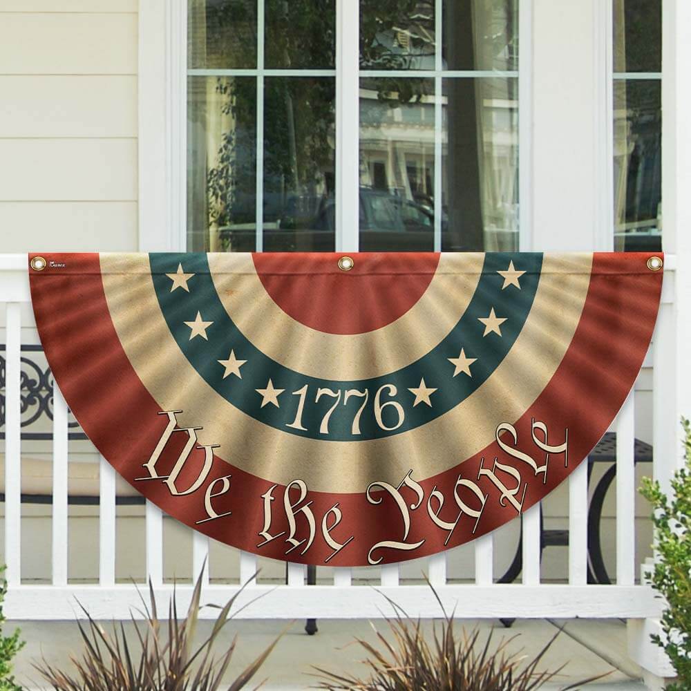 1776 We The People Patriotic American Flag Bunting 3-Day Shipping