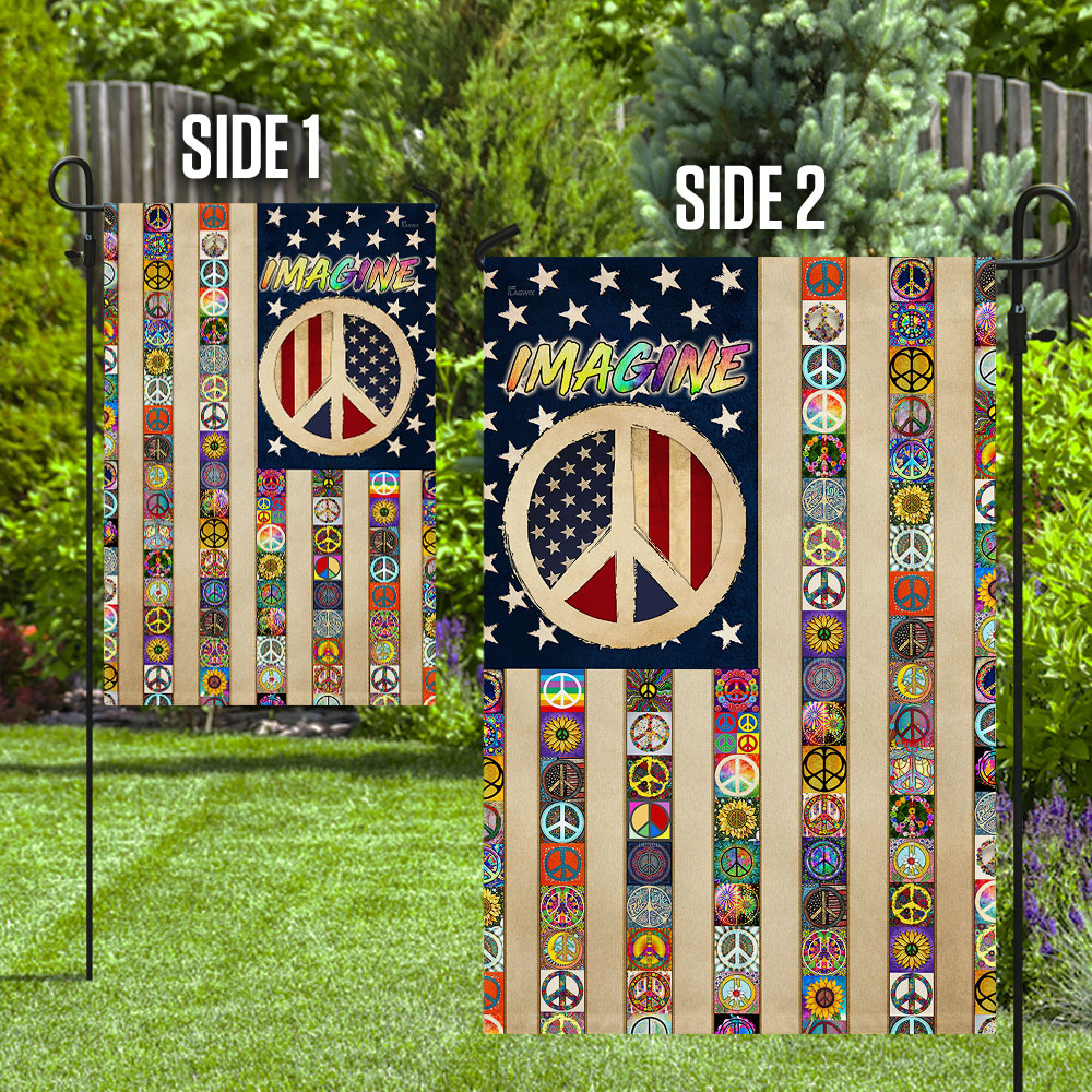 Peace Sign Hippie Flag
