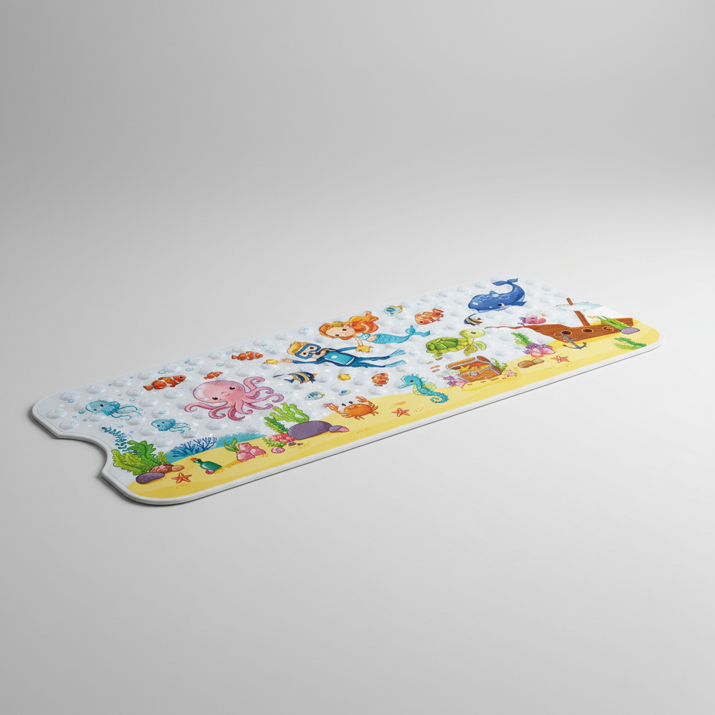Anti-slip shower mat with suction cups - SafeSplash